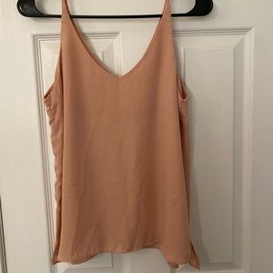 Chiffon peach V-neck tank top